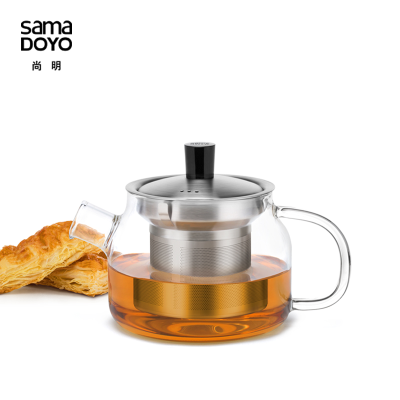 正品SAMADOYO/尚明玻璃茶壶茶具茶杯 耐高温泡茶壶办公杯S048包邮 - 图1