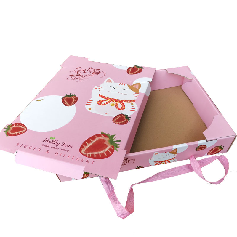 草莓包装盒礼盒高档牛奶草莓礼品盒空盒子手提水果包装纸箱子批发