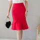 Fishtail skirt women's spring and autumn 2025 new small a-line 2025 high waist hip mid-length short skirt