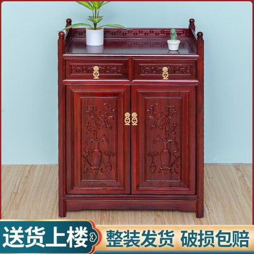实木茶水柜茶桌边柜茶柜实木置物架客厅储物柜酒柜边柜中式餐边柜 - 图1