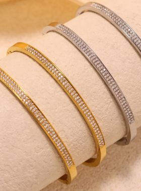 18K白金玫瑰金黄金莫桑钻石手镯