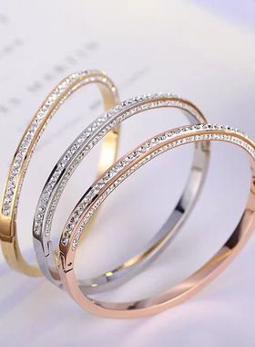 网红高级感细款排钻手镯