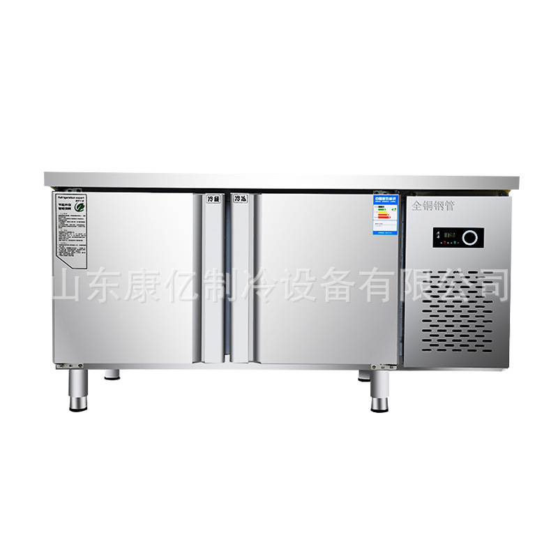 保鲜工作台商用厨房冷藏冷冻保鲜平面操作台不锈钢卧式冰柜双温柜-图2