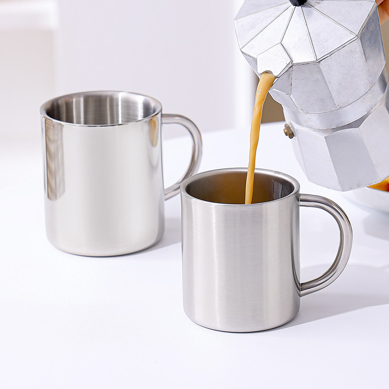 304不锈钢杯子食品级家用口杯茶缸双层防摔茶杯大容量水杯铁杯子,淘宝优惠券,粉丝福利购,淘宝优惠卷