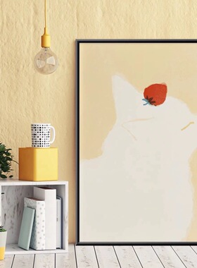 小清新客厅卧室挂画动物猫卡通画