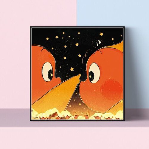 潮流卡通星星人装饰画泡泡玛特创意小众客厅挂画多巴胺卧室壁画 - 图2