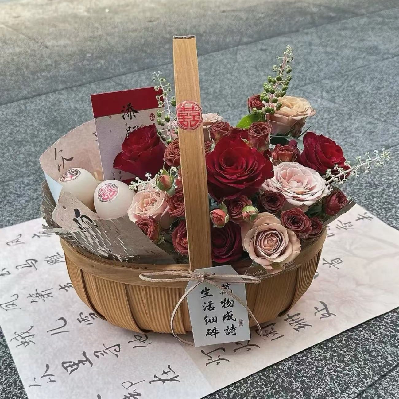 花篮手提蓝子藤编织伴手礼产妇月子闺蜜鸡蛋插鲜花diy手提材料包,淘宝优惠券,粉丝福利购,淘宝优惠卷