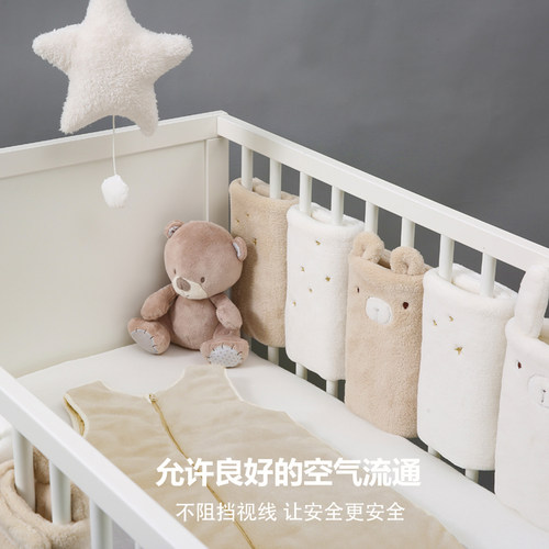 爆款婴儿床床围新生儿防撞分片护栏拼接床透气宝宝婴儿床围栏软包 - 图1
