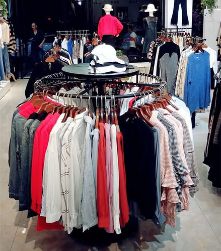 店服装圆形旋转展示架简约衣挂架中岛货架男女裤架童装店陈列架子 - 图0