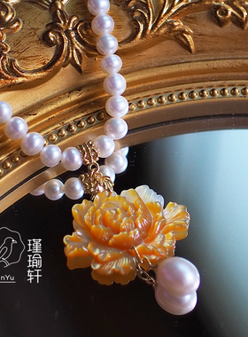 强光软璎珞项链淡水珍珠孤品现货