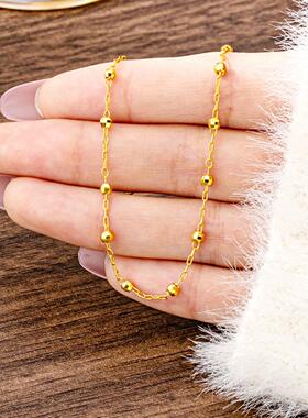 轻奢珠锁骨链女越南沙金项链