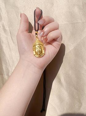 越南手工沙金佛头编织项链