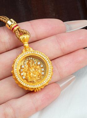 国风仿黄金罗盘金刚杵吊坠女越南