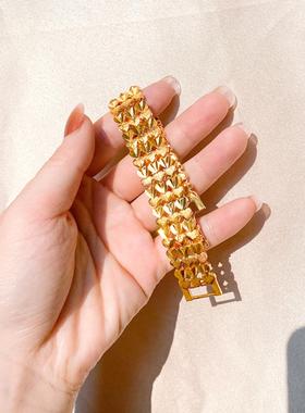 沙金爱心卡扣手链男女款