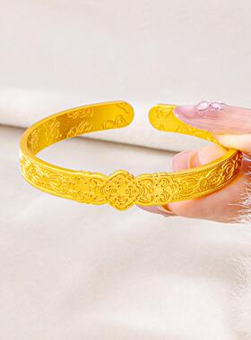 蝴蝶结莲开福来越南沙金手镯