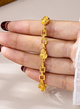 国潮福禄环扣越南沙金葫芦手链