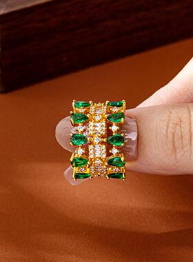 潮流百搭镶锆几何活口女戒