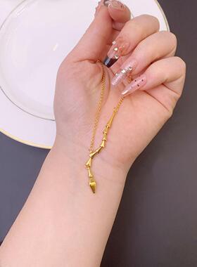 越南沙金蛇形镶锆耳钉项链套装女
