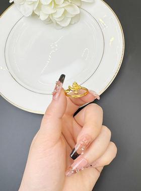 越南沙金盘蛇权杖轻奢戒指