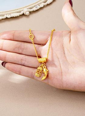 奢华民族风锦鲤锁骨链女款