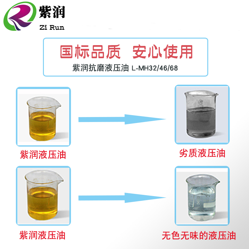 新款紫润抗磨液压油32号46号68数控机床挖掘机电梯导轨油18升大桶 - 图2