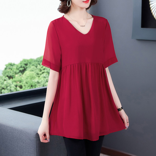 ເສື້ອຢືດ chiffon ຍາວກາງ