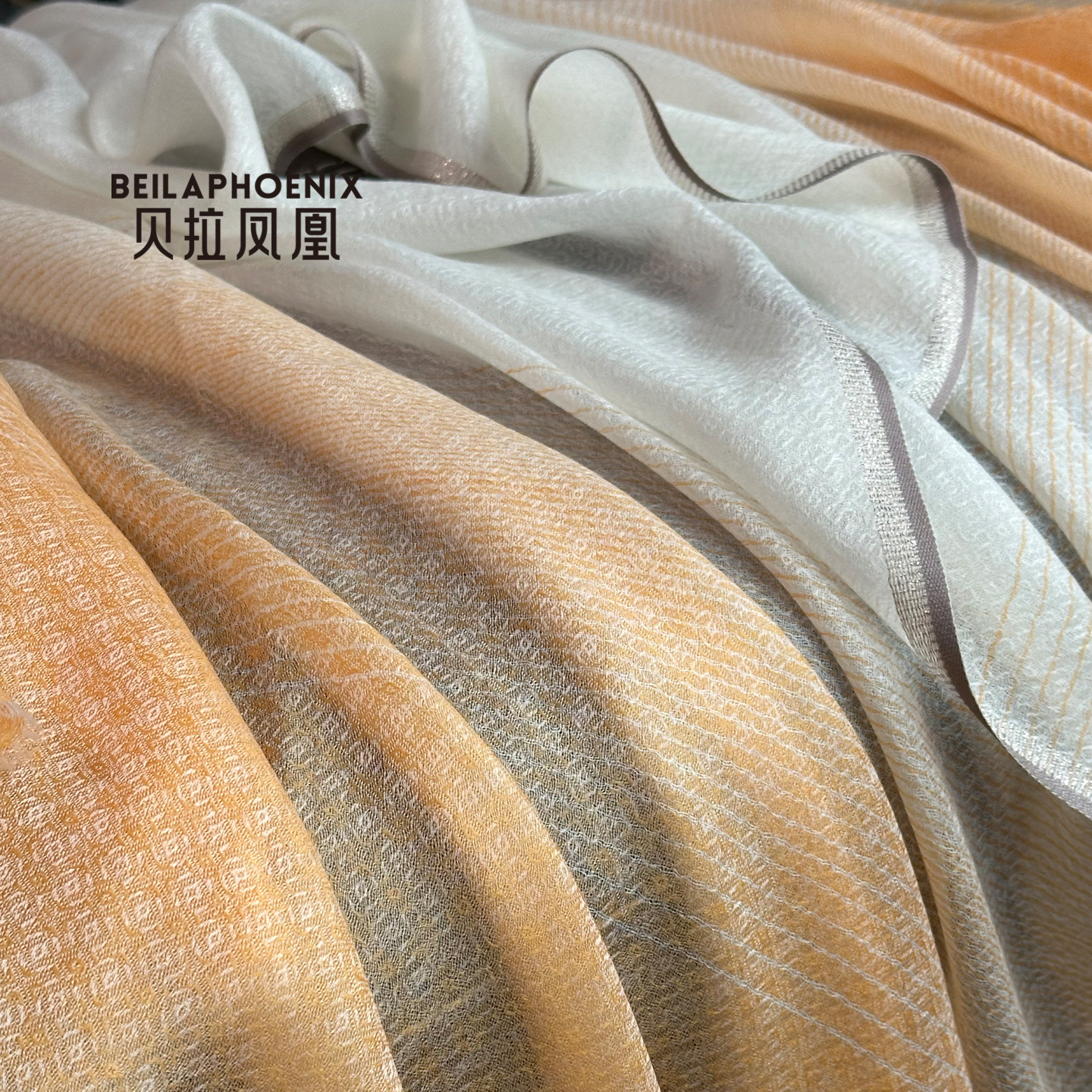 贝拉凤凰意大利高奢渐变提花戒指绒夏空调披肩防晒外搭纯羊绒围巾 - 图2