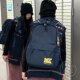 American style embroidered letter high school college student backpack