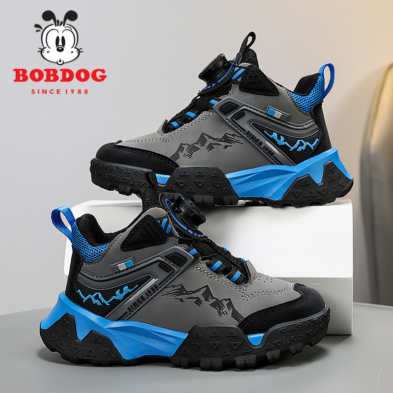 巴布豆男童棉鞋2025冬季新款皮面加绒加厚保暖中大童儿童运动鞋子,淘宝优惠券,粉丝福利购,淘宝优惠卷