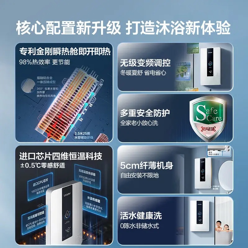 Haier/统帅LDSH-85DX1P白即热式电热水器电家用速热变频恒温DX1P - 图0