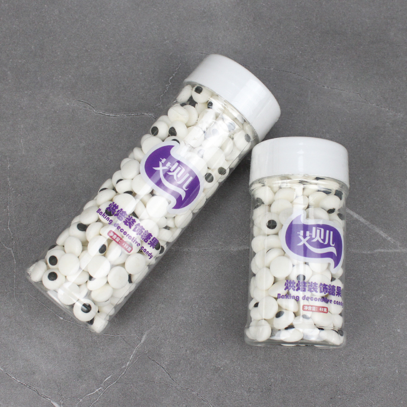 艾贝儿眼珠眼睛眼珠子彩糖珠 卡通眼睛糖片 烘焙蛋糕装饰糖果130g - 图0