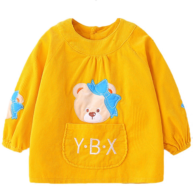 秋冬季宝宝灯芯绒罩衣纯棉防水长袖小孩婴儿反穿衣吃饭衣围兜护衣,淘宝优惠券,粉丝福利购,淘宝优惠卷