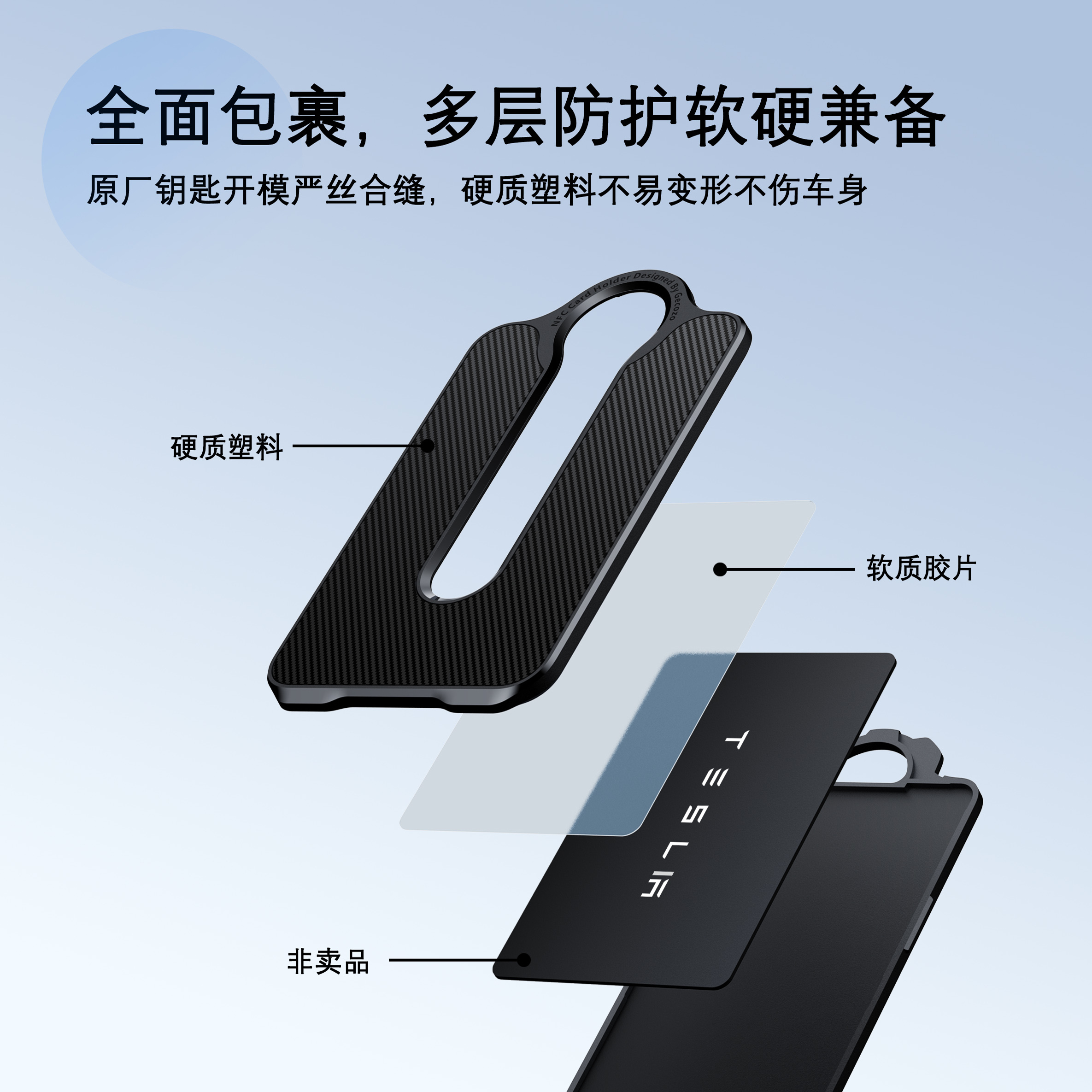 tesla特斯拉钥匙卡套汽车卡片钥匙套卡片套焕新modely3配件保护套 - 图0
