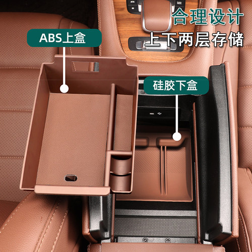适用于奔驰gle350gls450中控扶手箱收纳储物盒车载内饰改装用品全 - 图1