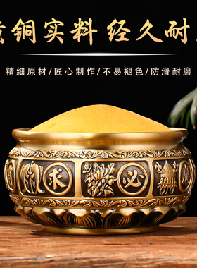加厚黄铜锻造招财莲花纯铜香炉复古招神炉家用室内线香上香供奉炉