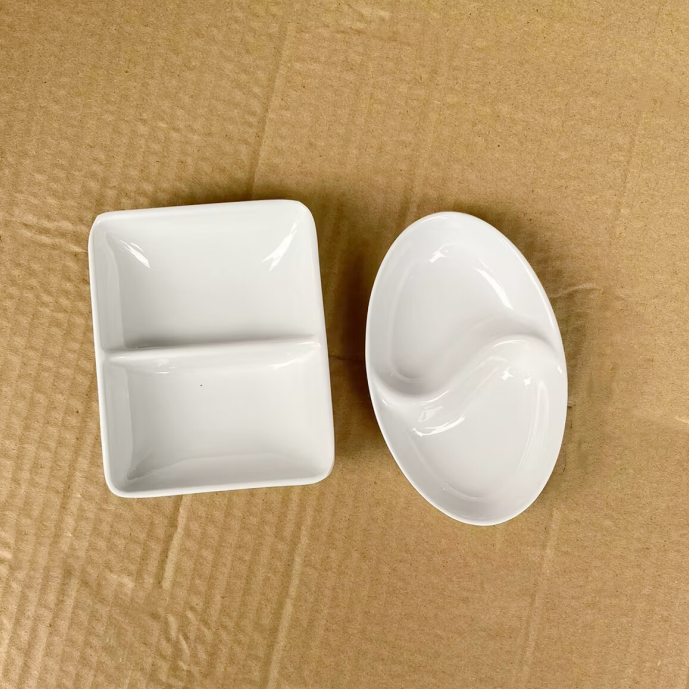 A5密胺餐具调味碟酒店饭店白色仿瓷碟子火锅调料碟双格醋碟酱油碟,淘宝优惠券,粉丝福利购,淘宝优惠卷