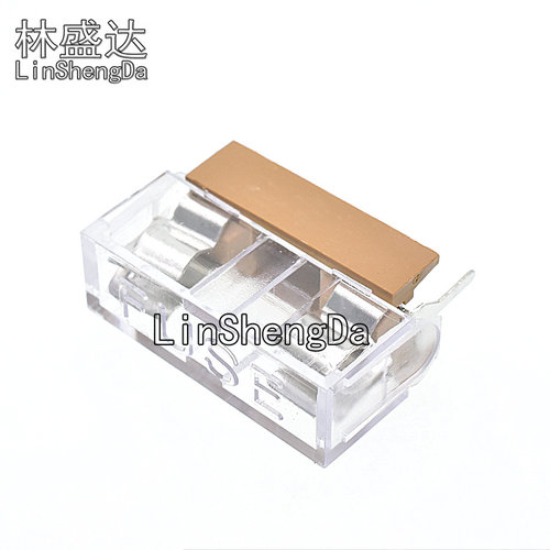 FUSE玻璃管保险丝底座 5*20/6*30MM 保险丝夹 黄色底座带透明盖 - 图2