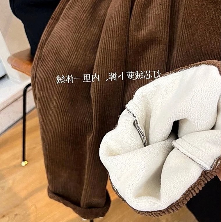 童灯芯绒裤2023秋冬装亲子儿童裤子男女长裤韩国宝宝一体绒哈伦裤,淘宝优惠券,粉丝福利购,淘宝优惠卷