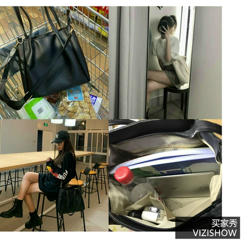 Сумка через плечо, вместительная и большая портативная сумка на одно плечо, коллекция 2022, в корейском стиле