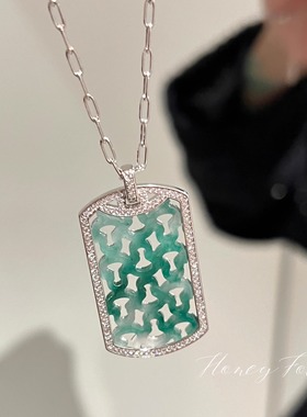 HONEYFOCUS山水无事牌项链925银