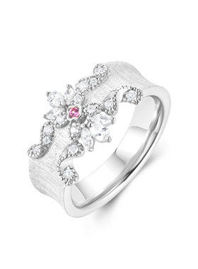 HONEY FOCUS 爱乐之城戒指双色轻奢复古宫廷风戒指925银合成锆石