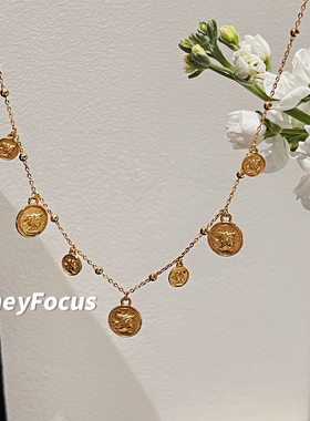 HONEY FOCUS古币项链/手链 中古轻奢项链/手链 925银合成锆石