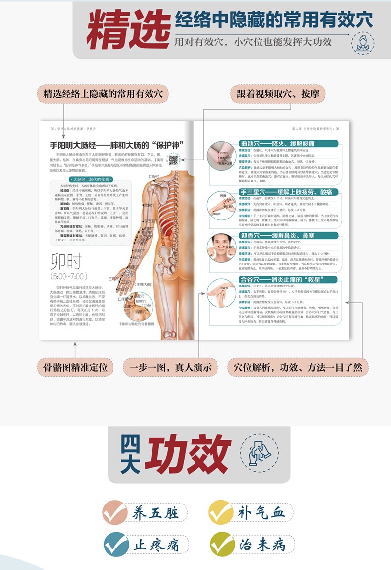 常用穴位对症按摩一学就会 跟着视频学取穴按摩 拒*疼痛 拒*亚健康 轻松按出好身体 陆亚麟 杨胜亚 江苏凤凰科学技术出版社 - 图1