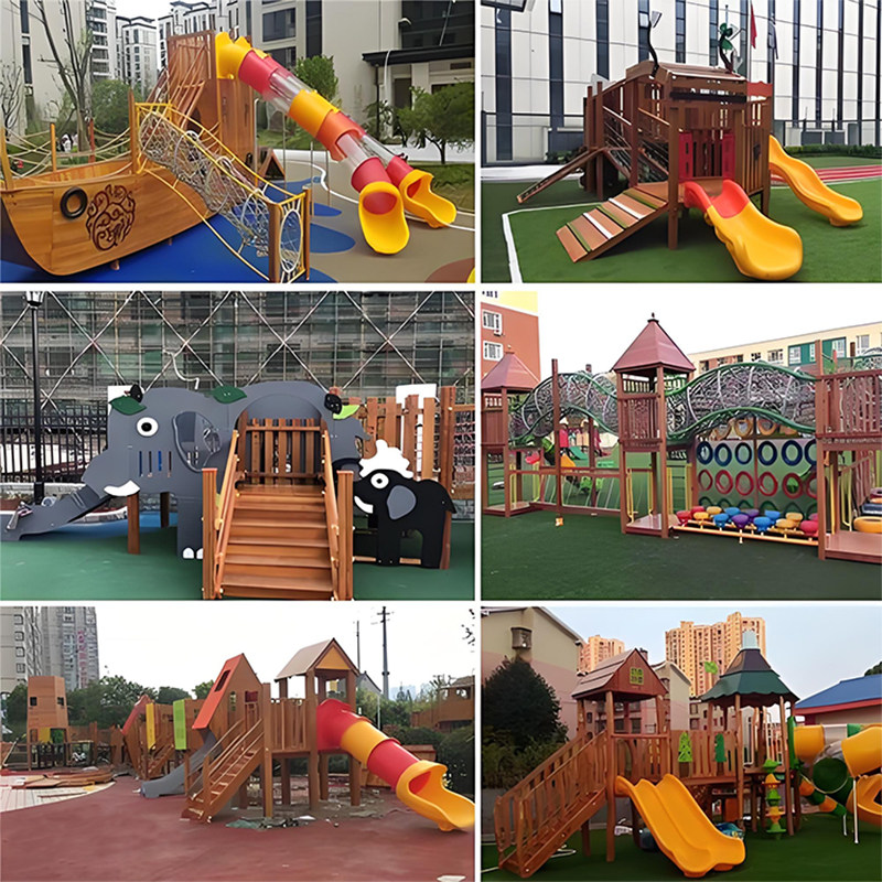 户外儿童游乐设备木质组合滑梯幼儿园攀爬架爬网槐木拓展秋千摇马,淘宝优惠券,粉丝福利购,淘宝优惠卷
