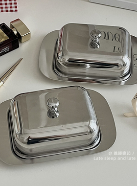 ins银色不锈钢首饰盒防尘收纳盒