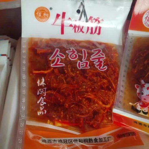 鸡西守信 信桐香辣牛板筋 金达莱辣鱼辣干明太鱼 即食朝鲜族美食 - 图0