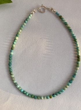 小众设计天然绿松石极细手链女生