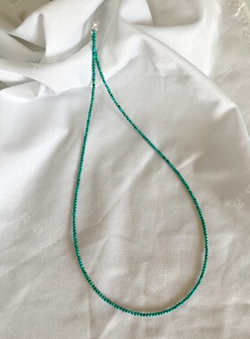 原矿绿松石小米珠叠戴锁骨链