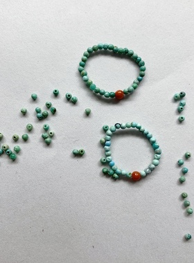 新中式原矿绿松石南红女士指环