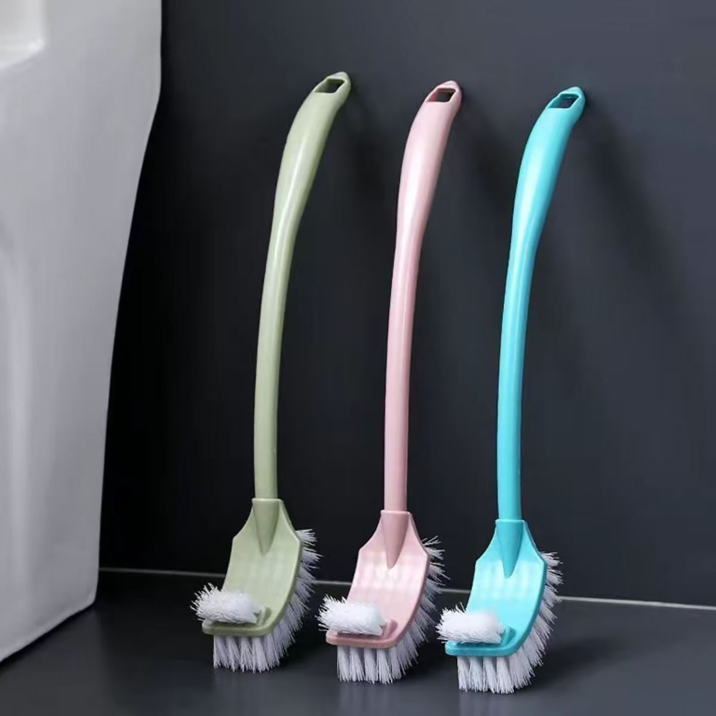 Long-handled toilet brush set, home toilet soft-bristled brush, multi-functional toilet cleaning brush, special toilet brush
